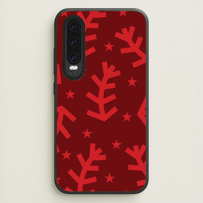 Abstract Ferns And Snowflakes Pattern Huawei P30 Case
