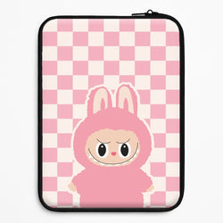 Checkered Cute Pink Monster  Universal Laptop Sleeve
