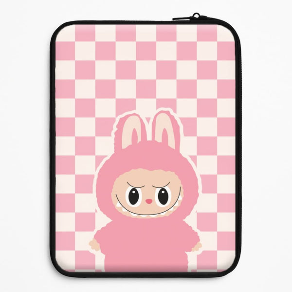 Checkered Cute Pink Monster  Universal Laptop Sleeve