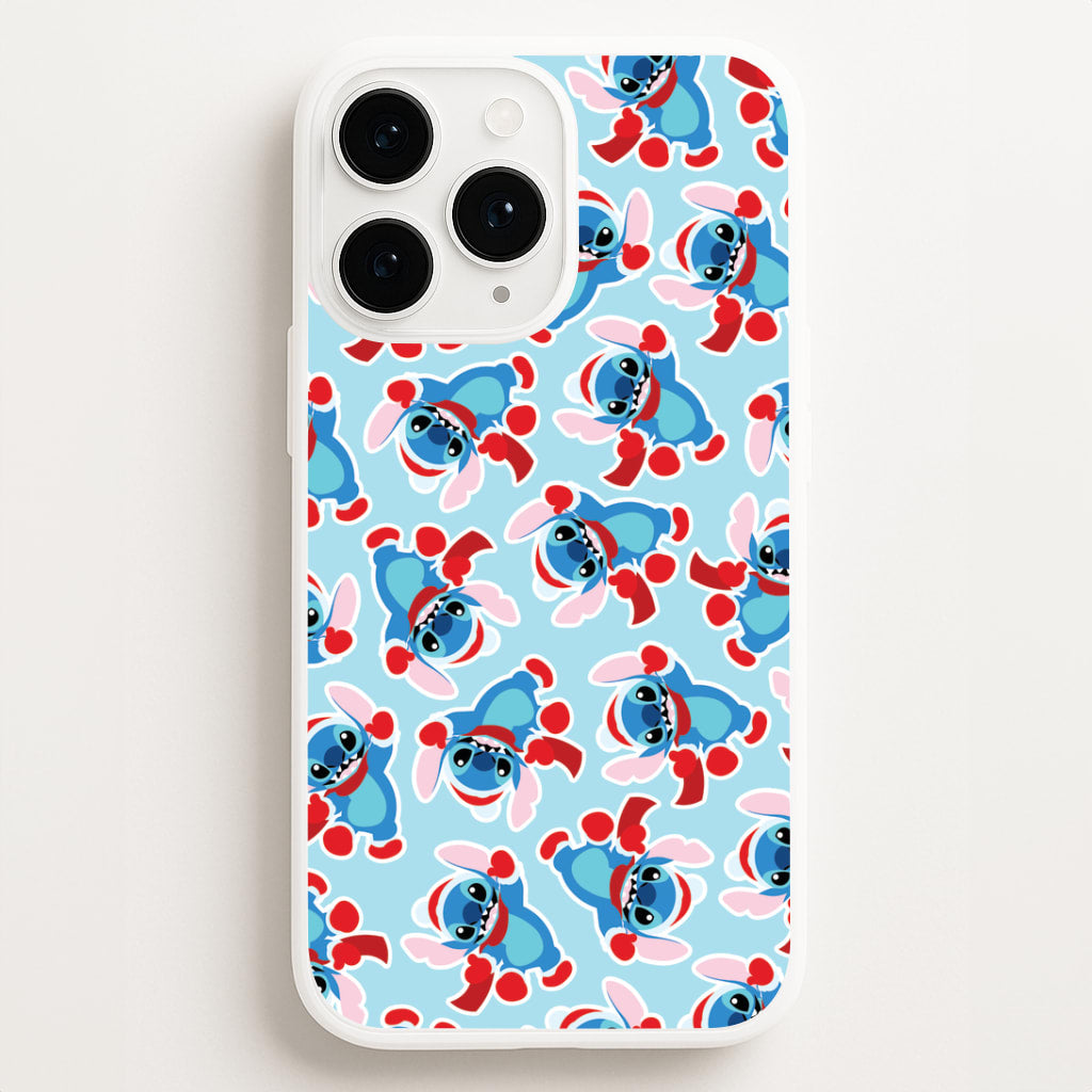 Blue Alien Christmas Pattern Phone Case