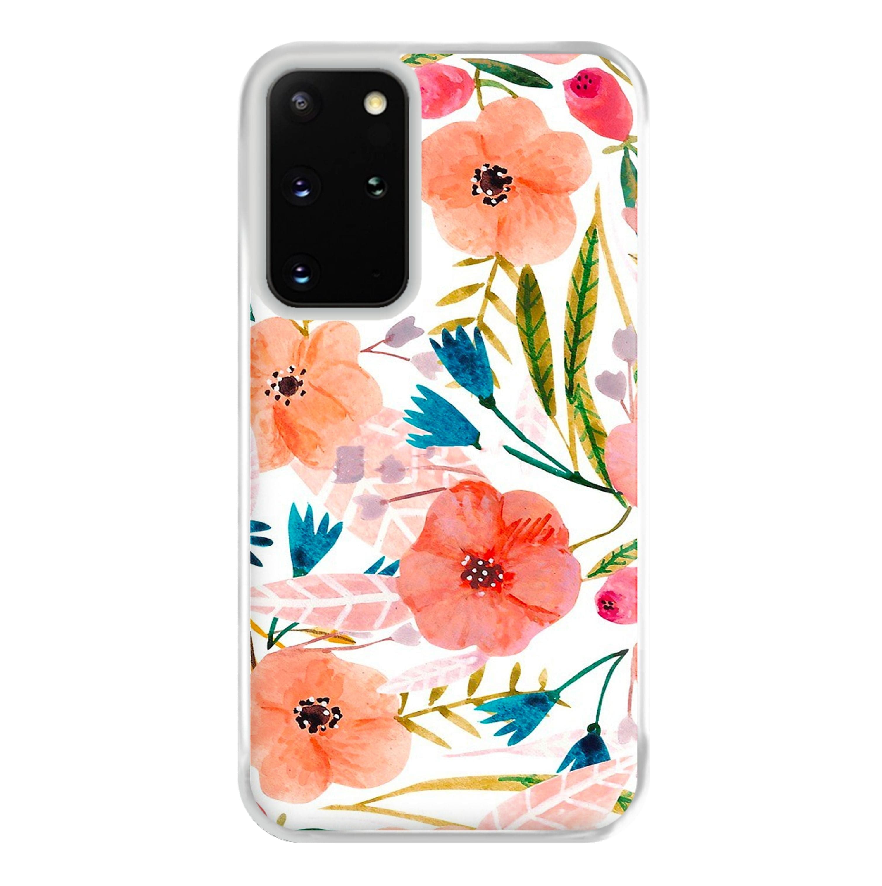 Peach Watercolour Floral Pattern Phone Case