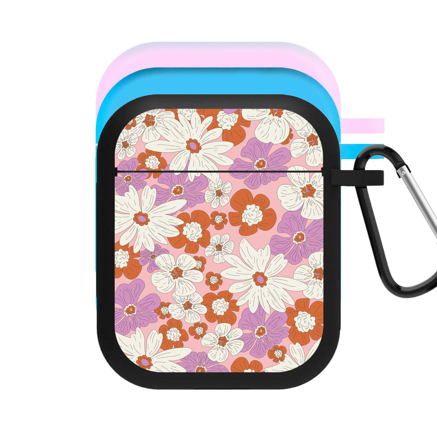 Retro Flowers - Floral Patterns AirPods Case
