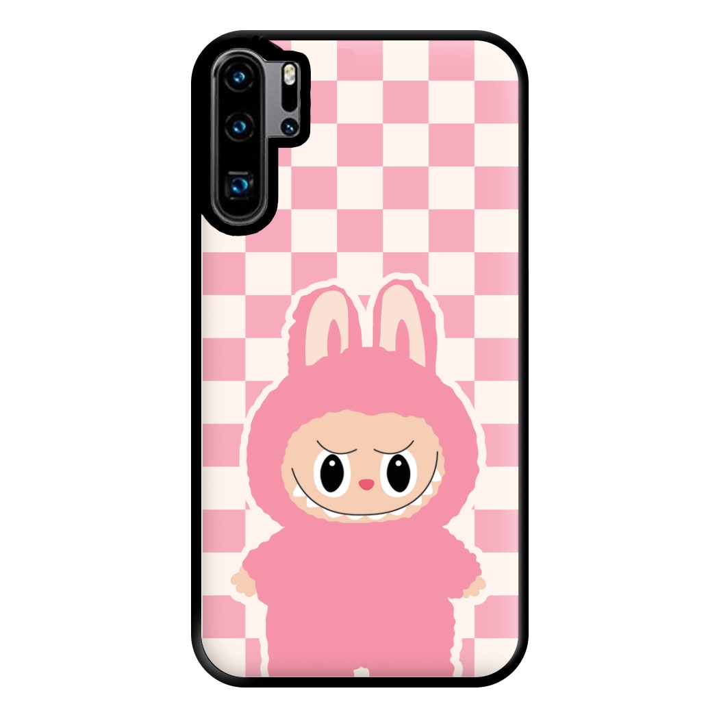 Checkered Cute Pink Monster  Huawei P30 Pro Case