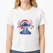 Cute Blue Alien Candycane T-Shirt 3