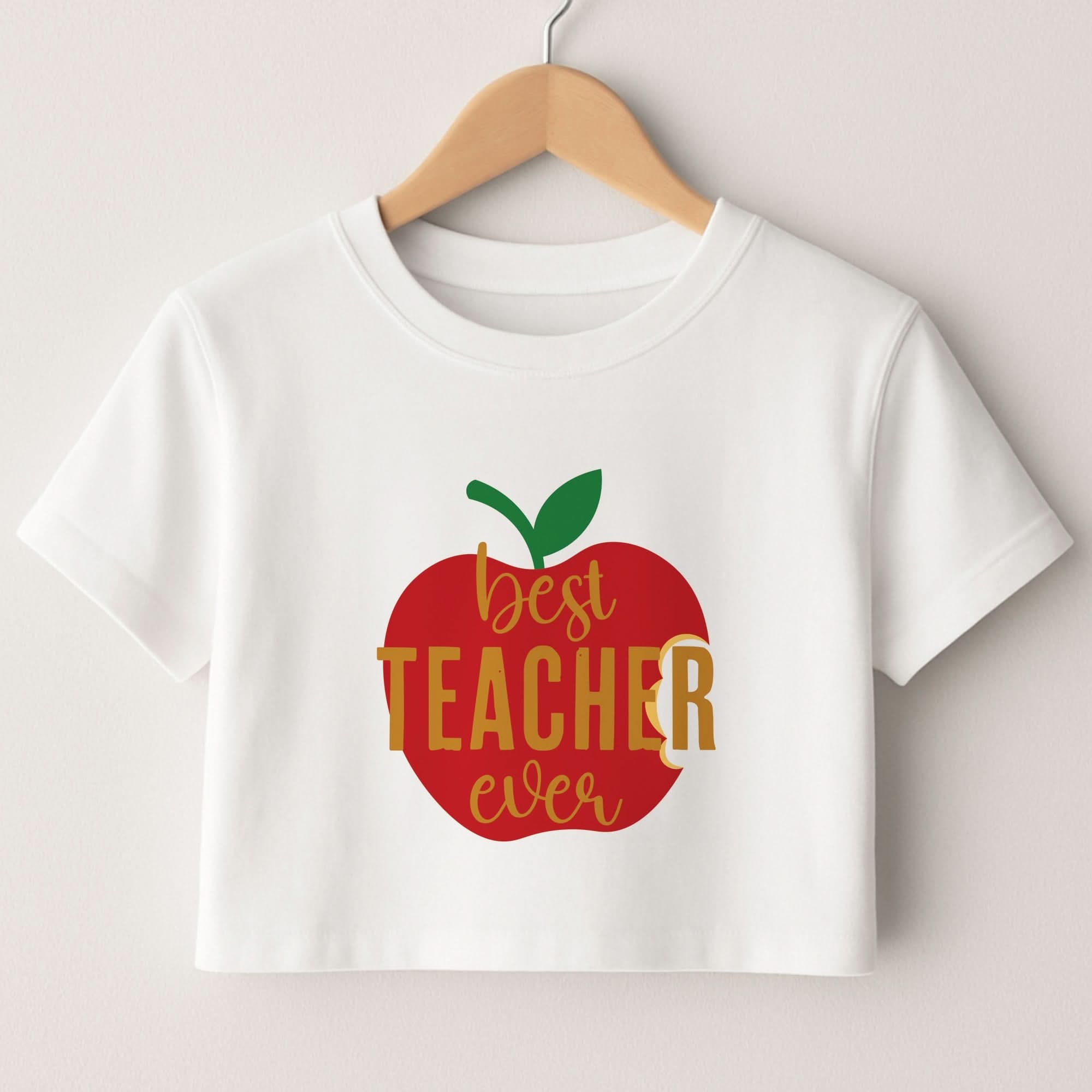 Apple Best Teacher Ever Crop Top