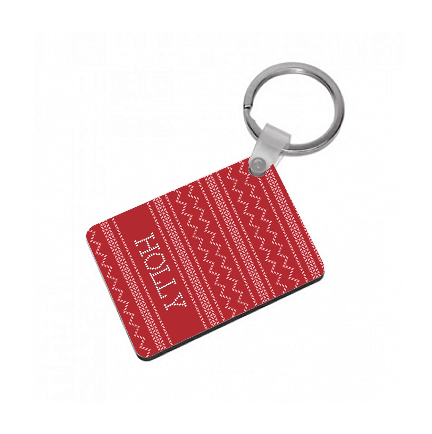 Personalised Christmas Jumper Red Keyring