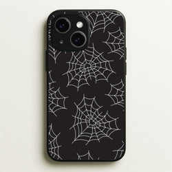 Spiderweb Hearts Pattern iPhone 14 Plus Case