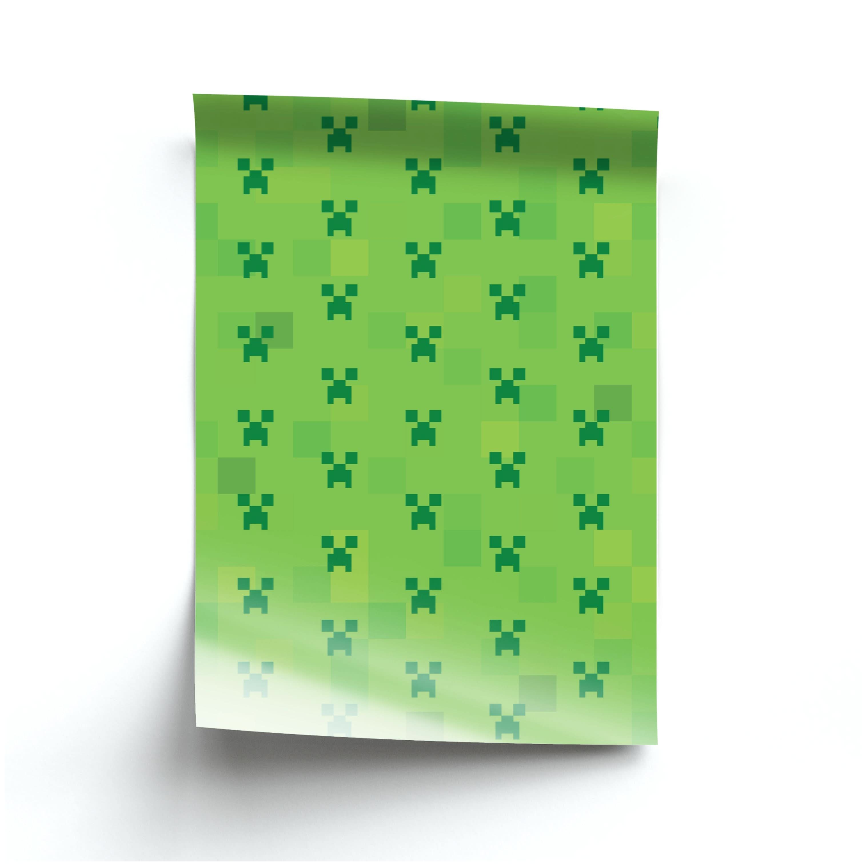 Creeper Pattern Green Poster