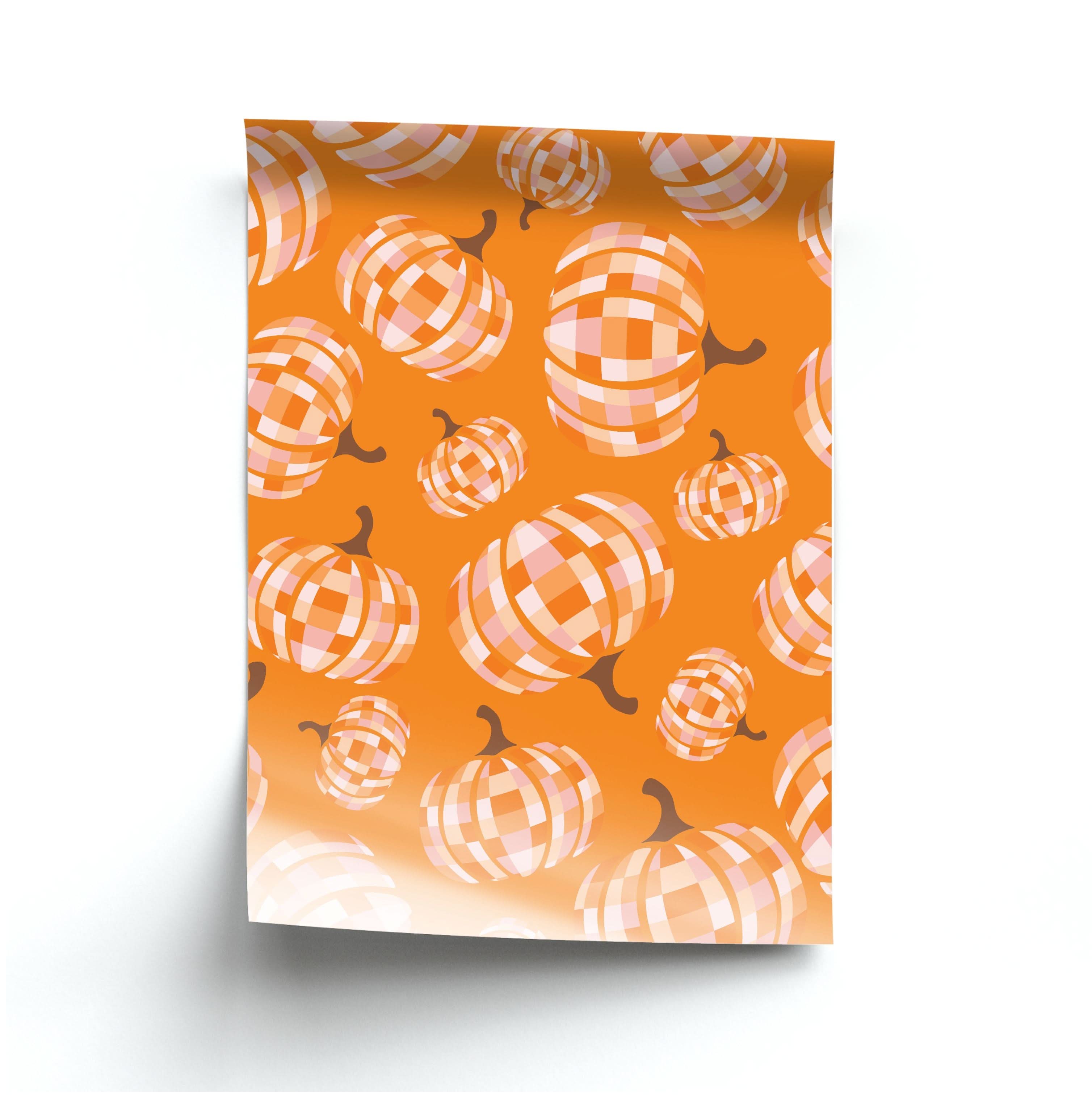Disco Pumpkins Pattern Poster