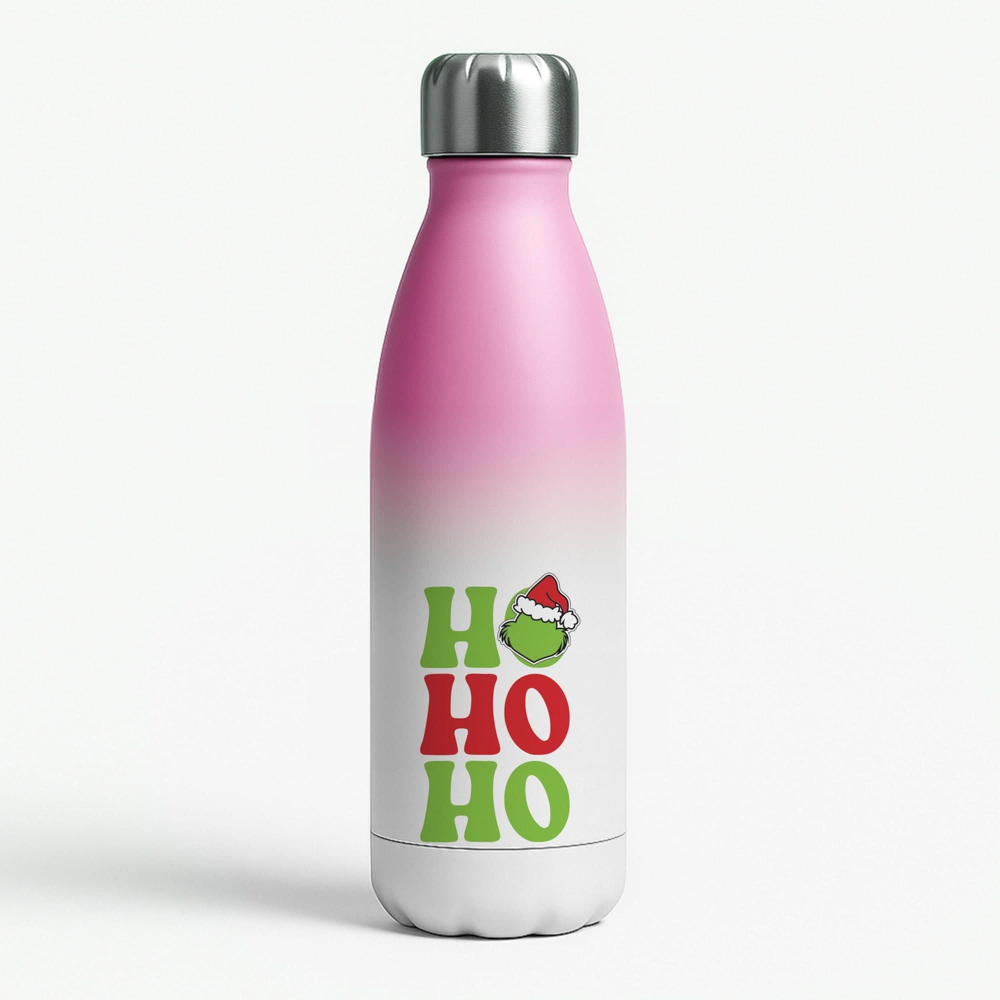 Green Ho Ho Ho Pink Water Bottle