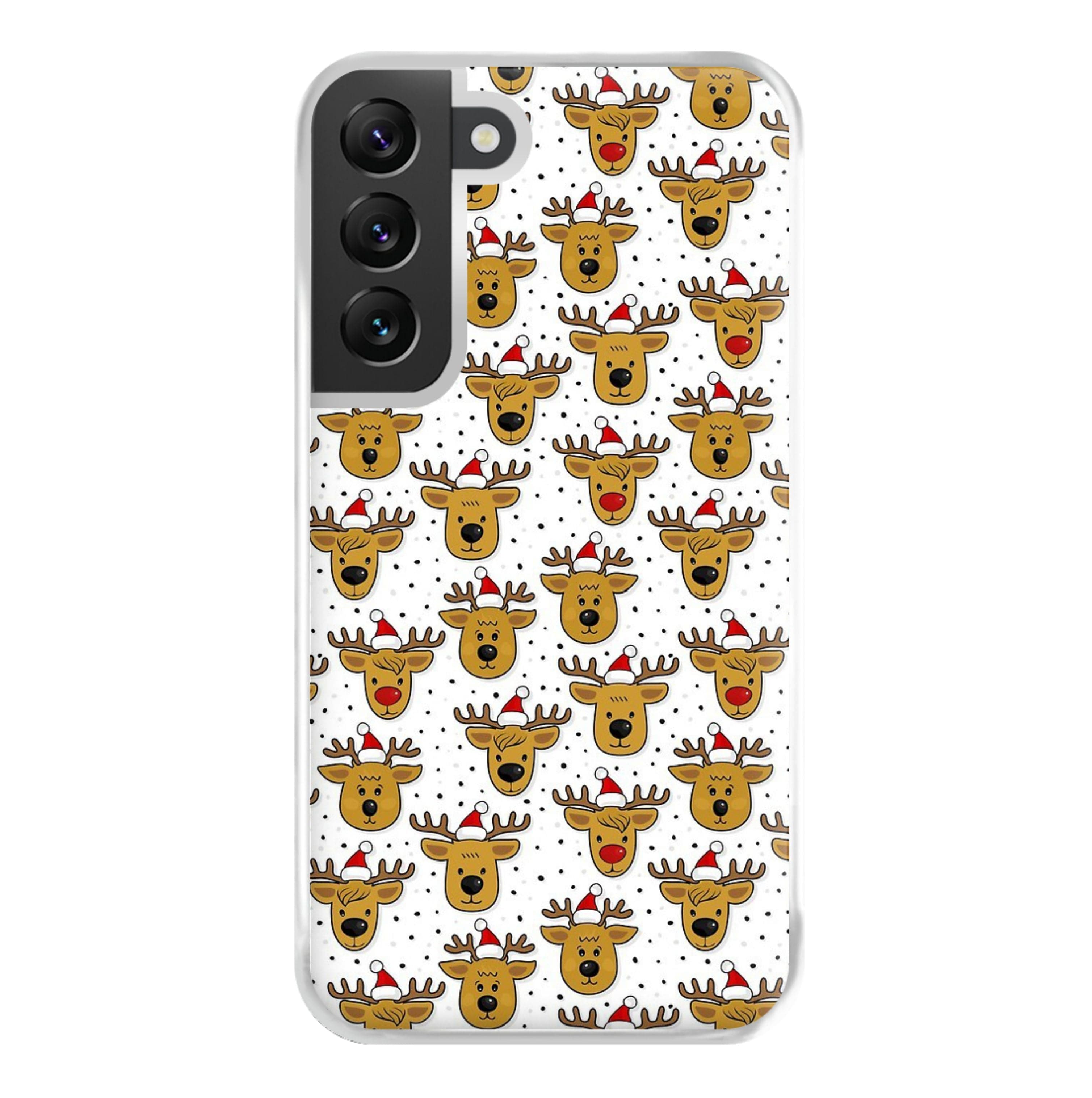 Reindeers In Santa Hats Pattern Phone Case