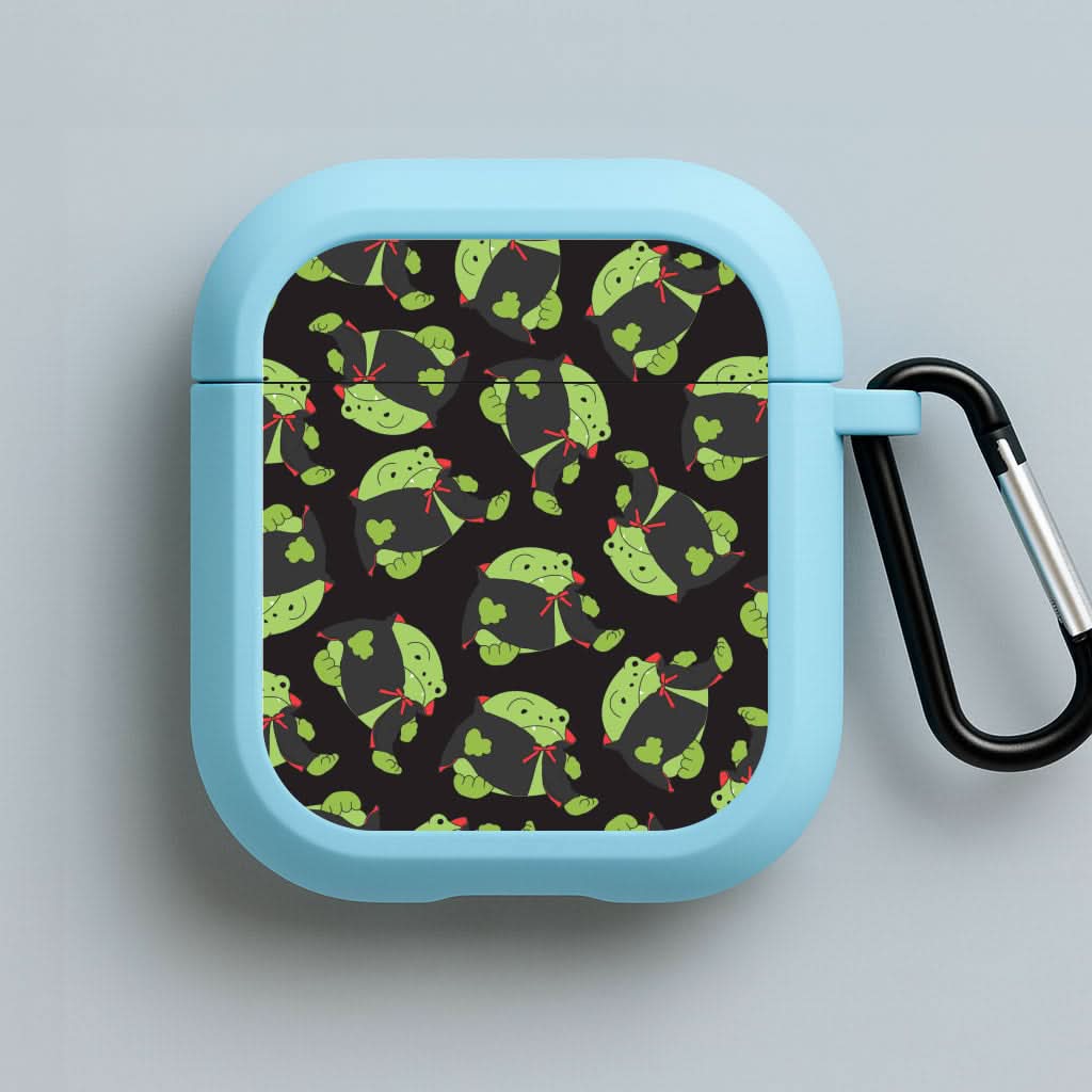 Vampire Frog Pattern  - Halloween Blue AirPods Case