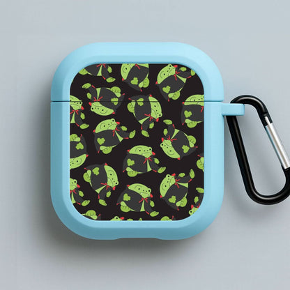 Vampire Frog Pattern  - Halloween Blue AirPods Case