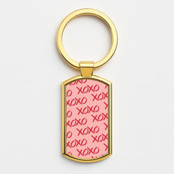 XOXO Pattern Gold Keyring