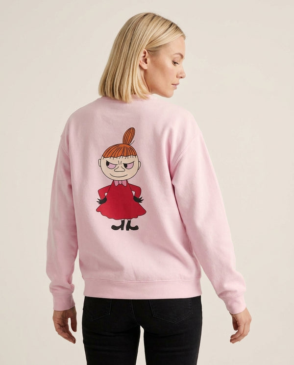 Little My Sweatshirt — Pink Back, worn