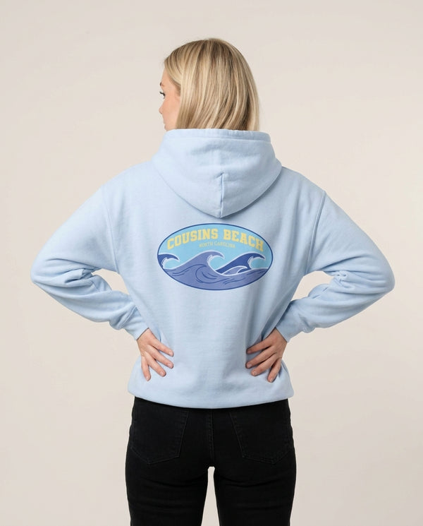 Wave - TSITP Hoodie — Blue Back, worn