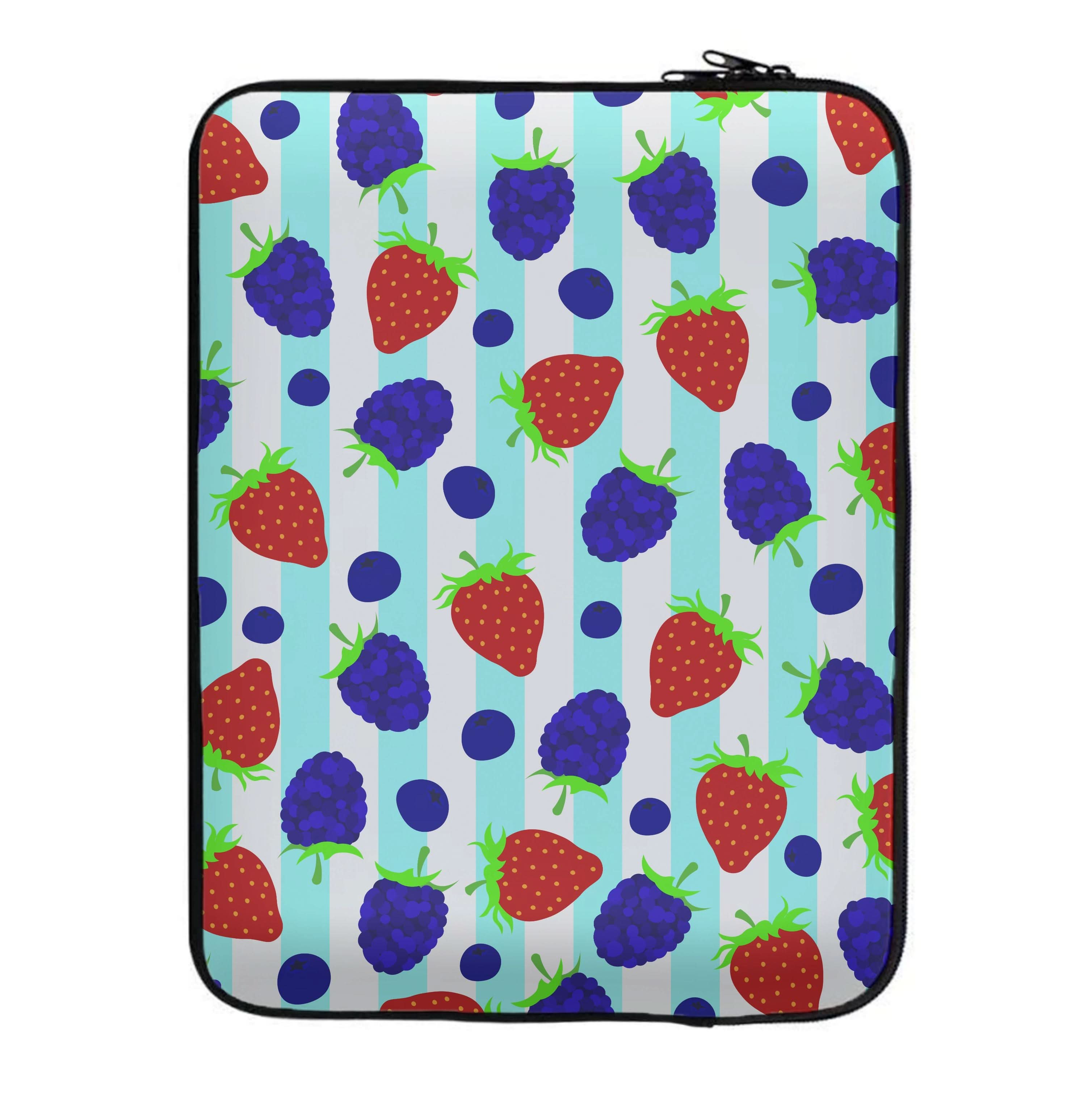 Stripes And Berries Laptop Sleeve