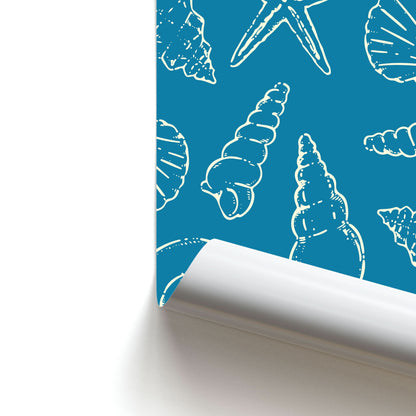 Sketched Shells Pattern Poster
