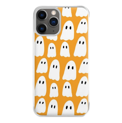 Orange Ghost Halloween Pattern Phone Case