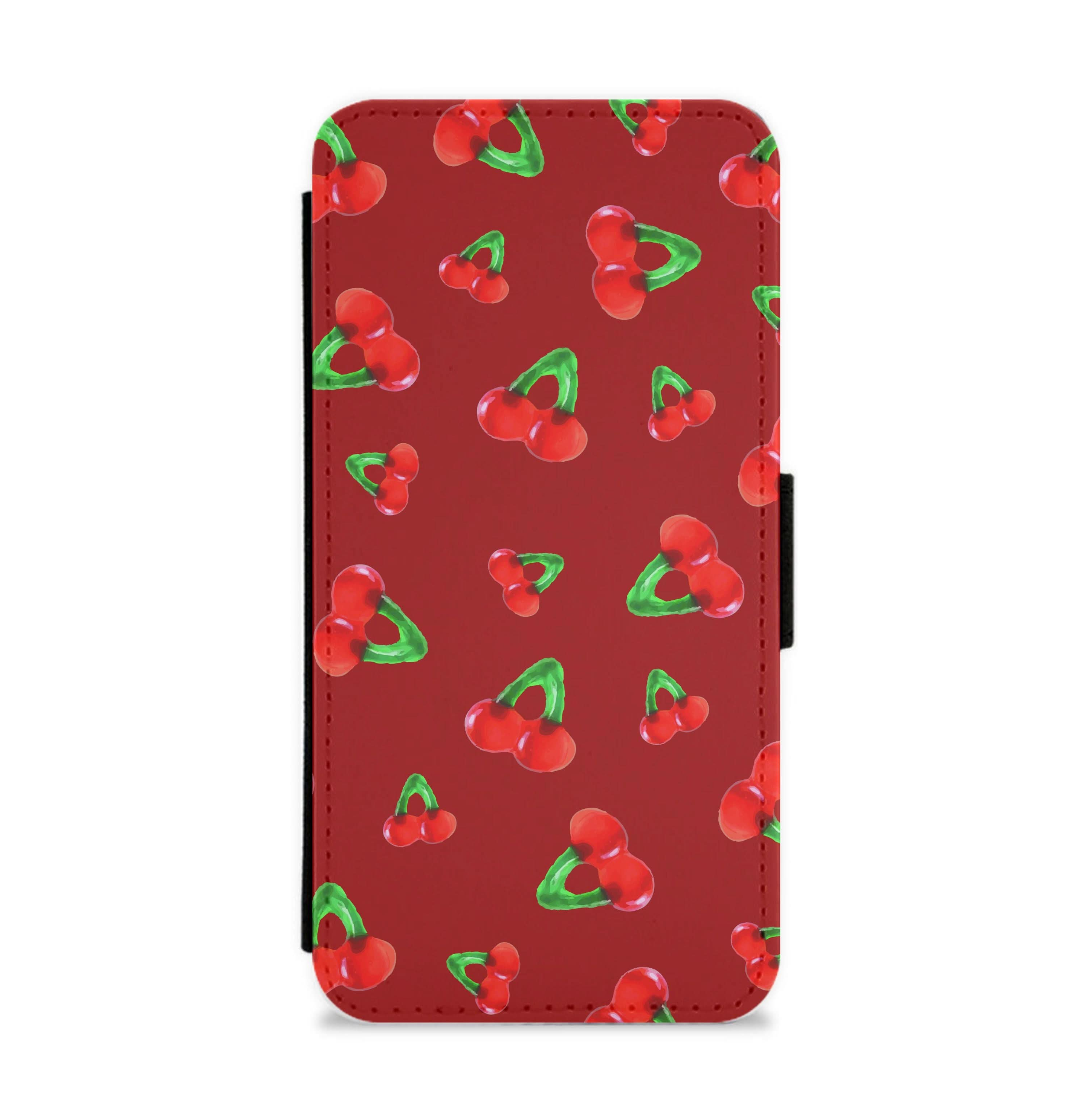 Gummy Cherries Pattern Flip / Wallet Phone Case