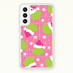 Pink Green Creature Xmas Pattern Galaxy S22 Plus Case