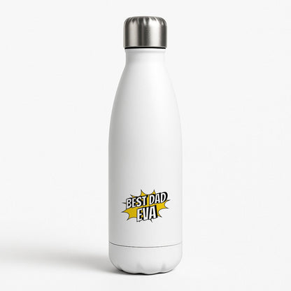 Comic Book Best Dad Eva White Water Bottle