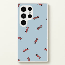 Race Cars Pattern Blue Galaxy S24 Ultra Case