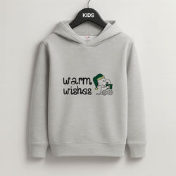 Cartoon Beagle Warm Wishes Grey Kids Hoodie