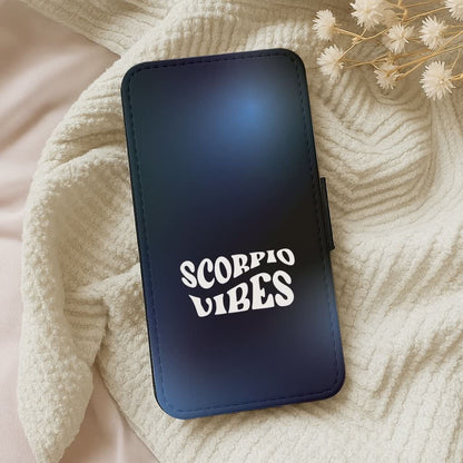 Scorpio Vibes Gradient Zodiac Leather Phone Case