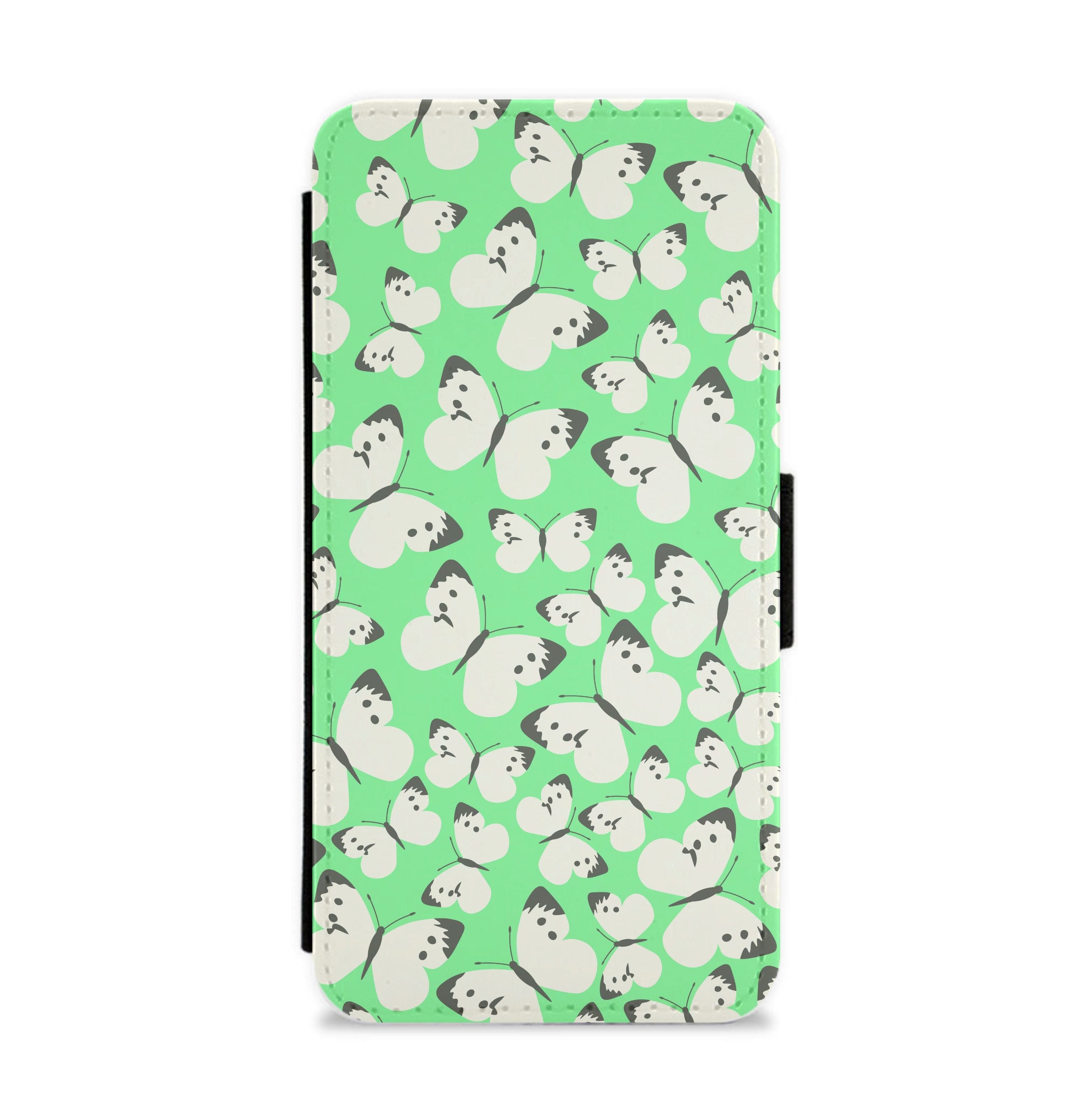 White Butterfly - Butterfly Patterns Flip / Wallet Phone Case