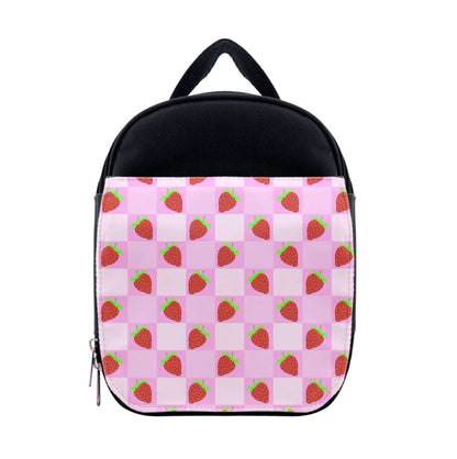 Checkered Strawberries Pattern Lunchbox