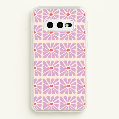 Square Abstract Flowers Mauve Galaxy S10e Case