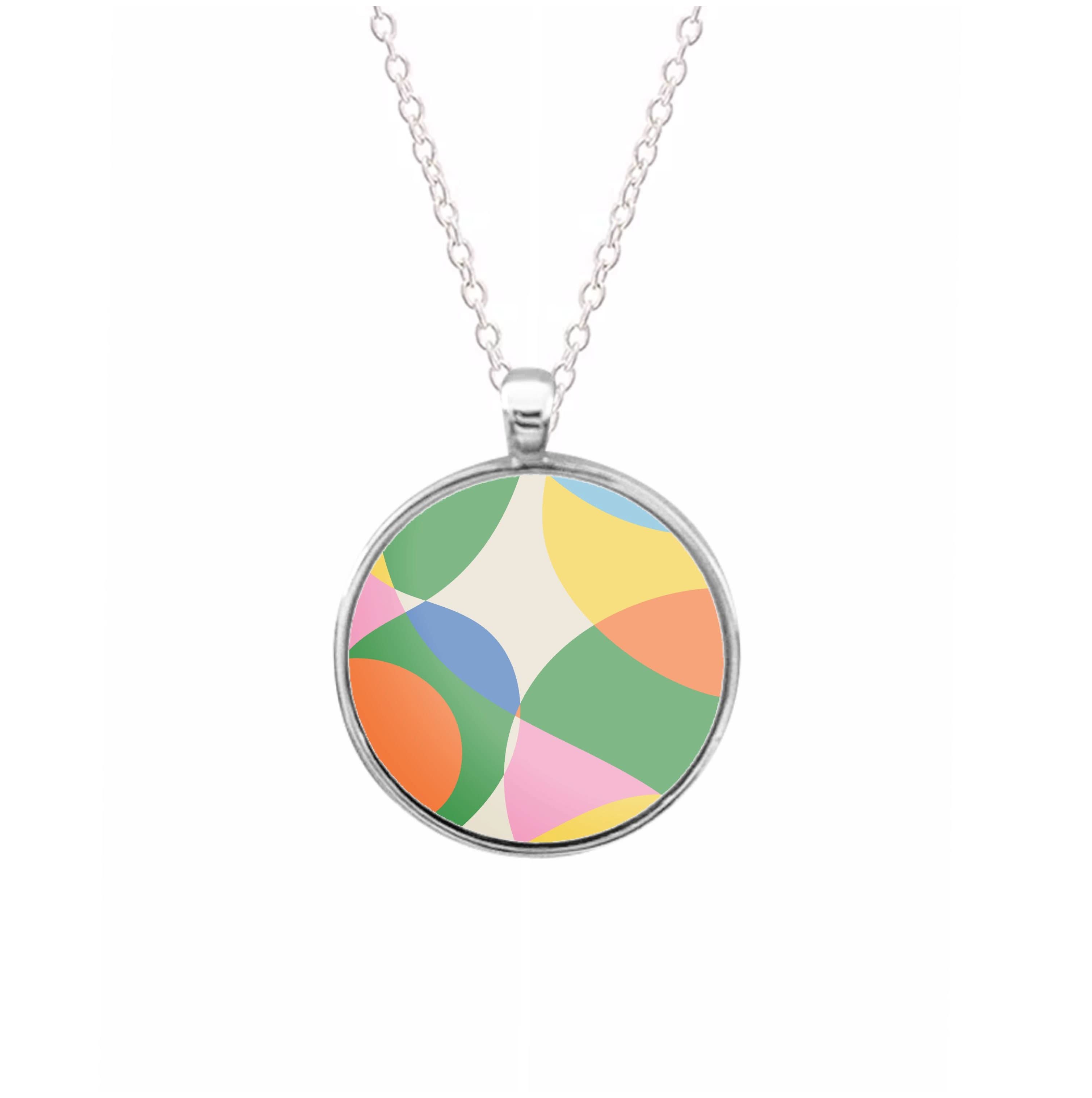 Colourful Abstract Shapes Pattern Necklace