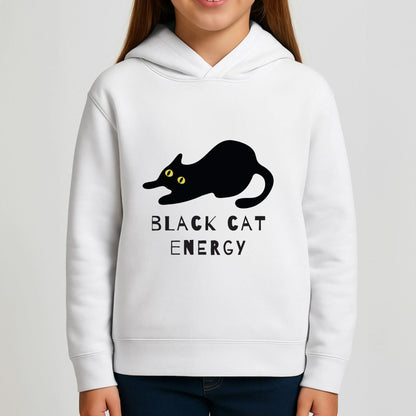 Black Cat Energy Girls Hoodie