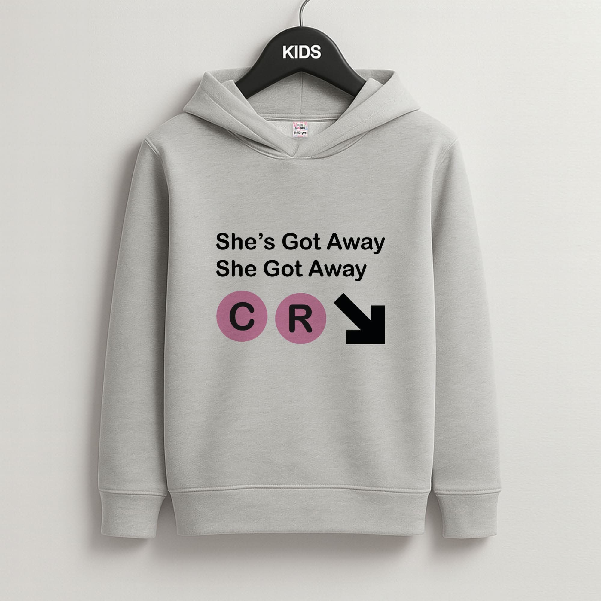 She Got Away Grey Kids Hoodie