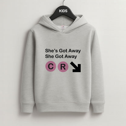 She Got Away Grey Kids Hoodie