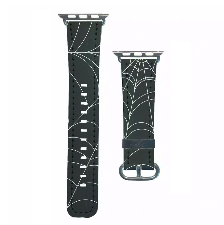 Black Cobwebs Pattern Apple Watch Strap