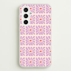 Square Abstract Flowers Mauve Galaxy A16 Case