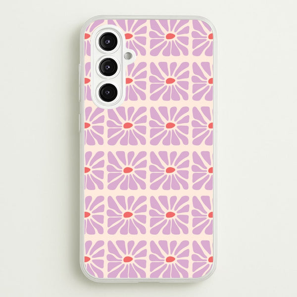Square Abstract Flowers Mauve Galaxy A16 Case