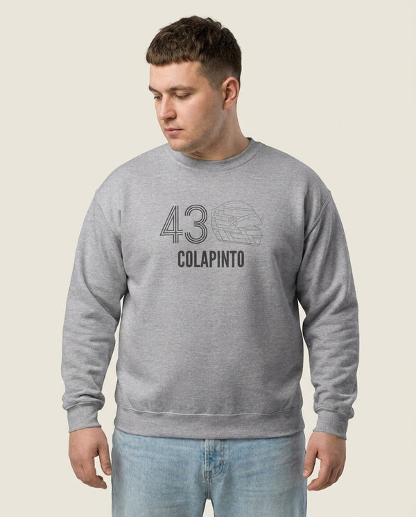 Colapinto Helmet 2026 Sweatshirt — Grey Front, worn