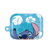 Cute Blue Alien Floral Pattern AirPods Case 6