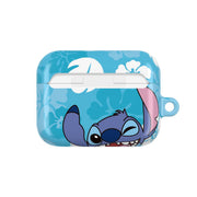 Cute Blue Alien Floral Pattern AirPods Case 7