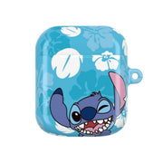 Cute Blue Alien Floral Pattern AirPods Case 2