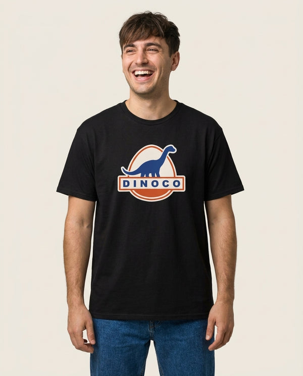 Dinoco T-Shirt Black Front, worn