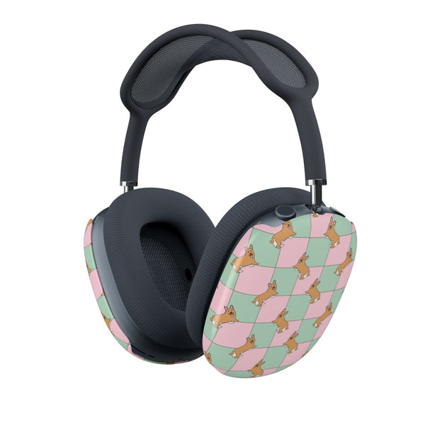 Checkered Corgis Pattern AirPods Max Case