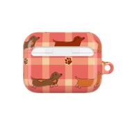 Tartan Dachshunds And Paws Pattern AirPods Case 7