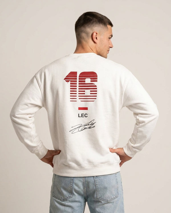 Leclerc - F1 Sweatshirt — White Back, worn