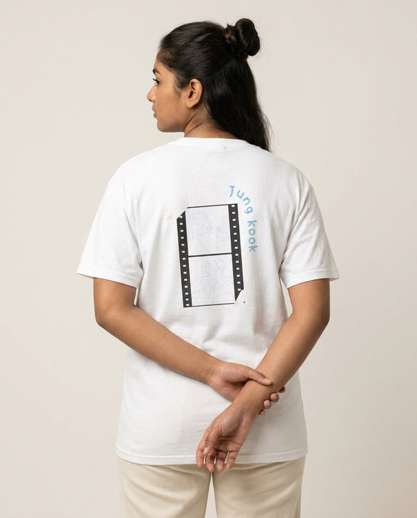 Jung Kook - K Pop T-Shirt — White Back, worn