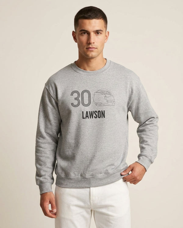 Lawson Helmet 2026  Sweatshirt — Grey Front, worn