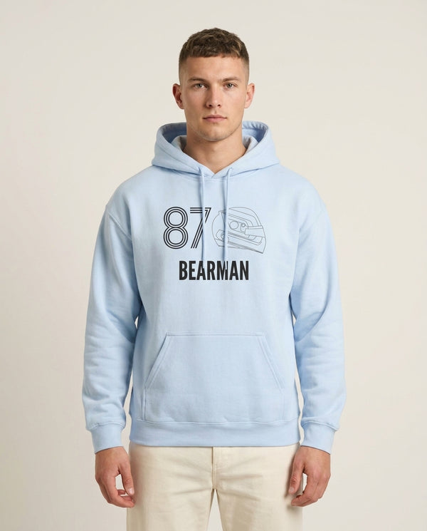 Bearman Helmet 2026  Hoodie — Blue Front, worn